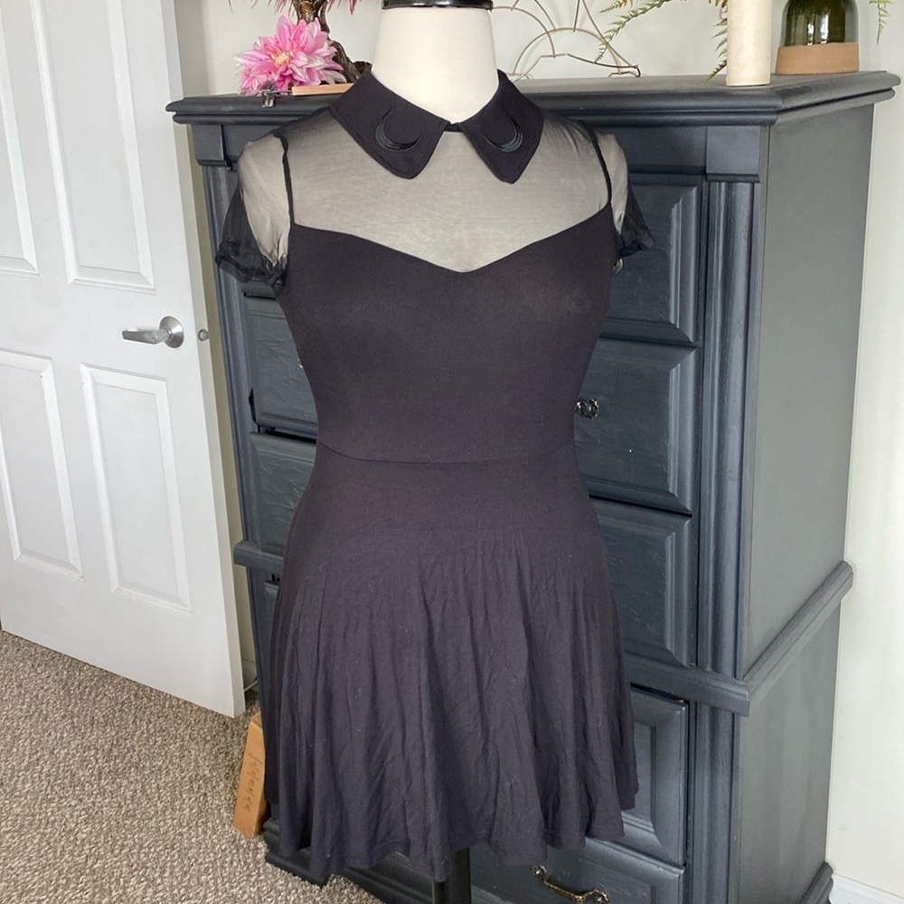 Killstar Mesh skater dress Moon collar
